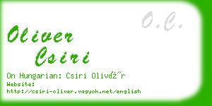 oliver csiri business card